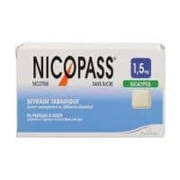Nicopass 1,5 Mg Pastille Eucalyptus Sans Sucre Plq/96Nicotine Catiorésine Carboxylate