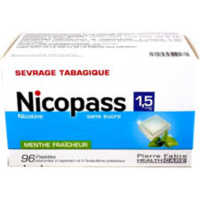Nicopass 1,5 Mg Pastille Sans Sucre Menthe Fraîcheur Plq/96Nicotine Catiorésine Carboxylate