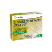 Citrate de Bétaïne Upsa 2 G Comprimés Effervescents Sans Sucre Menthe Édulcoré à la Saccharine Sodique T/20Bétaïne Citrate