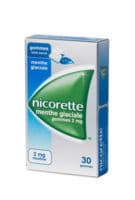 Nicorette 2 Mg Gom à Mâcher Médic Sans Sucre Menthe Glaciale Plq/30Gomnicotine