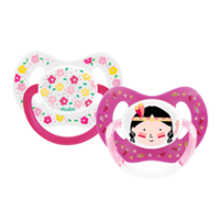 Dodie Duo Sucette Anatomique Silicone +18Mois Girly