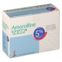 Amorolfine Teva 5 % Vernis Ongl Médic Médicamenteux 1Fl Ver/2,5Ml+Spatamorolfine - 1 Flacon(S) en Verre (Type Iii) de 2,5 Ml Avec 20 Spatule(S)