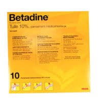 Betadine Tulle 10 % Pans Méd 10X10Cm 10Sach/1Povidone Iodée - Bétadine