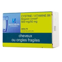 Cystine/Vitamine B6 Biogaran Conseil 500 Mg/50 Mg Cpr Pell Plq/120L-Cystine + Pyridoxine